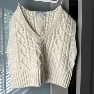Zara cable knit sweater vest